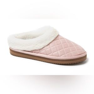 DEARFOAMS Womens Slippers Size XL 11-12 Cozy Comfort Memory Foam Pink Cream New